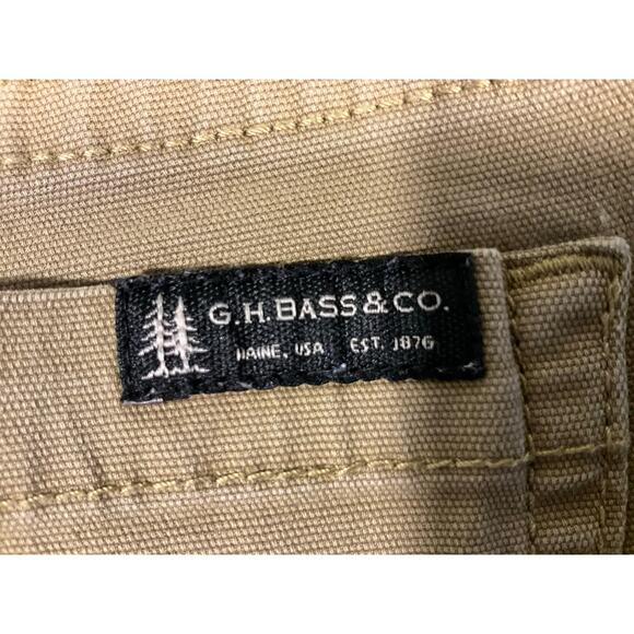 G.H. Bass Denim Straight Leg Cotton Pants, Men 38x32 Brown/Khaki Utility Jeans - Picture 9 of 10